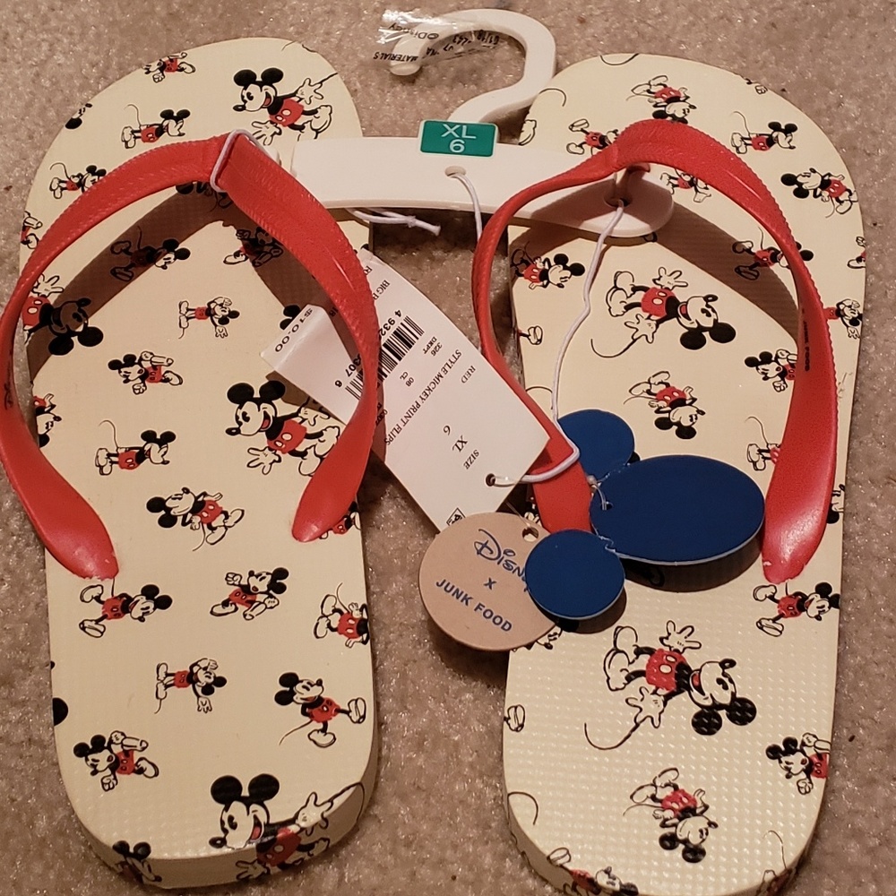 Mickey Mouse Junk Food flip flops